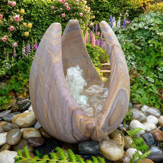 Large Babbling Lily Rainbow Sandstone Water Feature