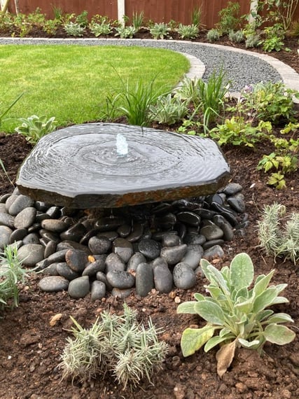 Large Basalt Slab Water Feature