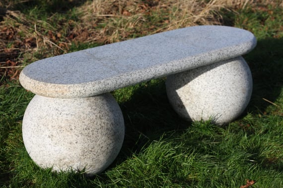Granite Sphere Garden Bench