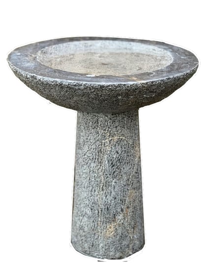 Black Limestone Bird Bath