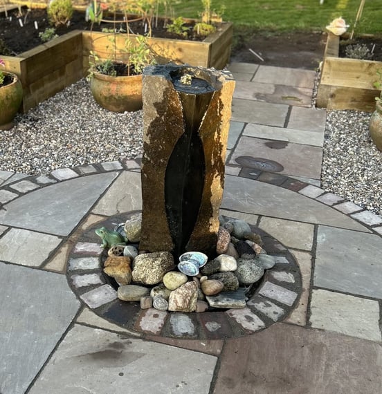 Large Basalt Column Water Feature