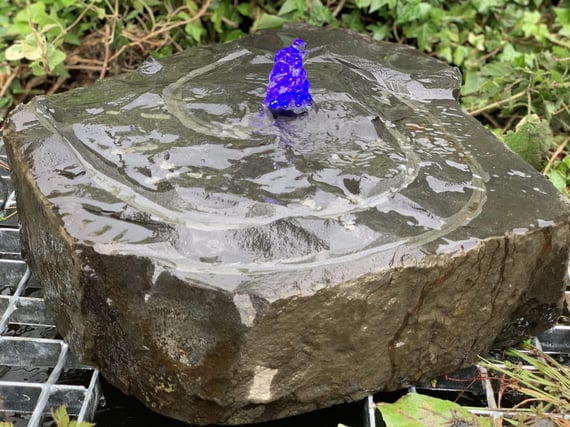 Rippled Basalt Water Feature with LED