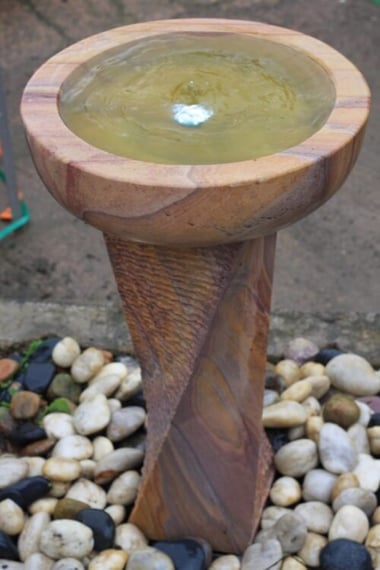 Twisted Bowl Sandstone Garden Water Feature