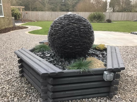 Slate Sphere Garden Water Feature