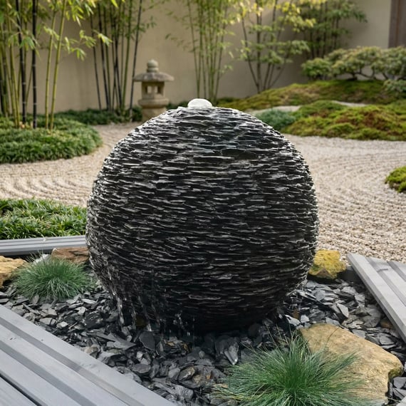 Slate Sphere Garden Water Feature 50cm