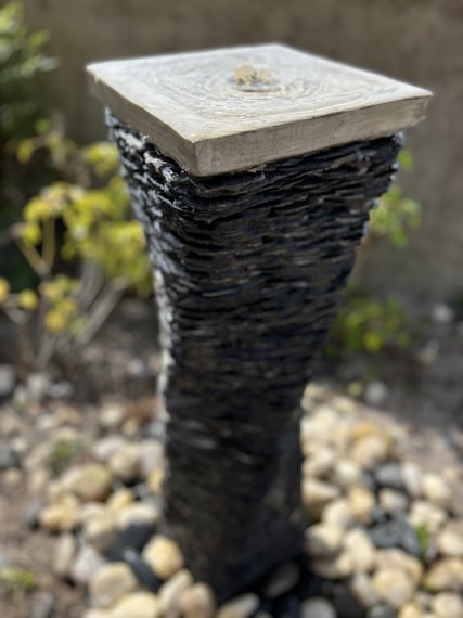 Twisted Slate Column Water Feature 90cm