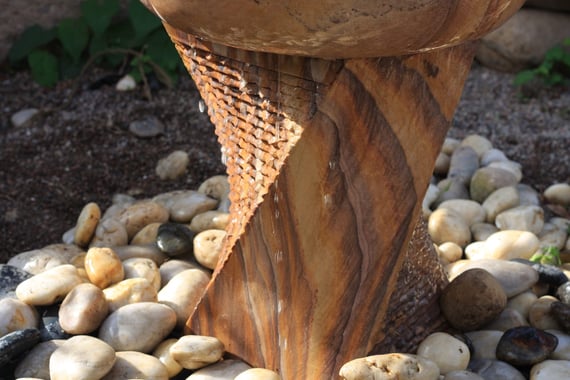 Chubby Twisted Bowl Garden Water Feature