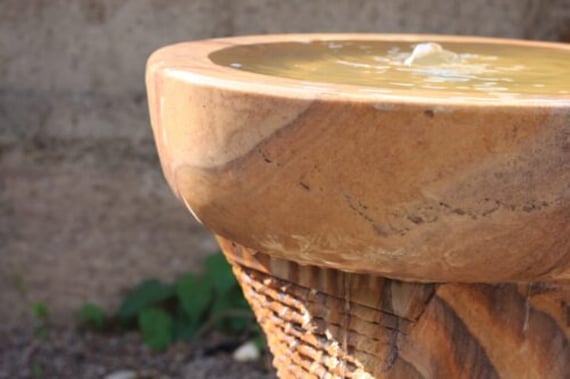 Chubby Twisted Bowl Sandstone Fountain