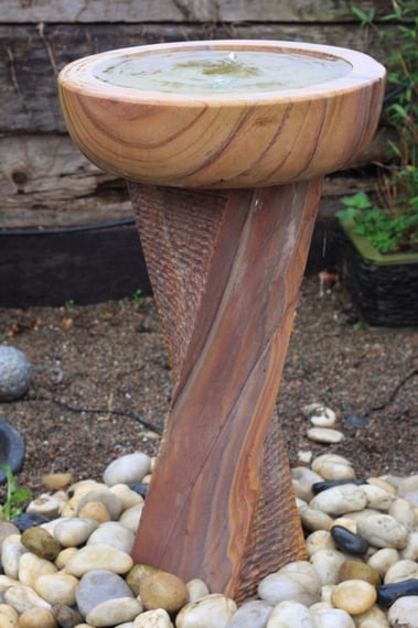 Twisted Bowl Sandstone Garden Fountain