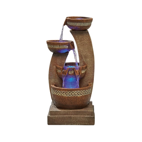 Siesta Columns Water Feature with LEDs - Front View