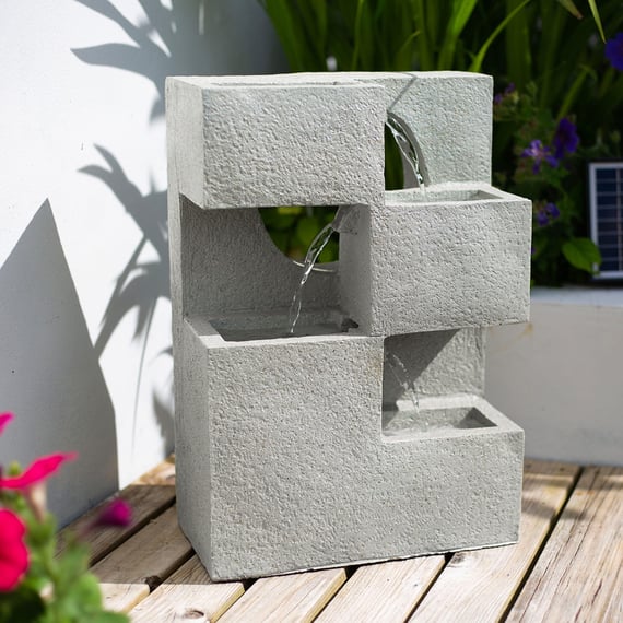 Cubed Solar Powered Water Feature