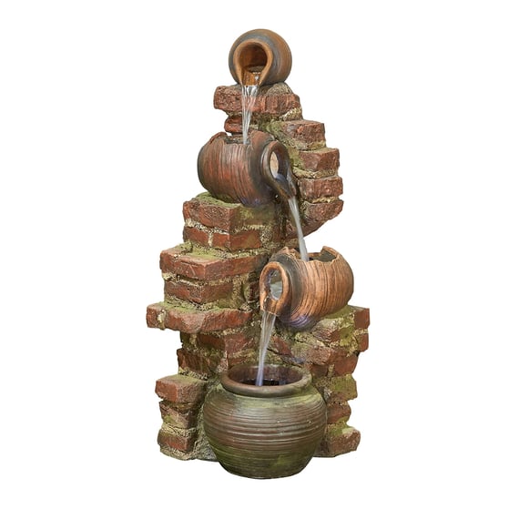Rustic Flowing Jugs Self Contained Water Feature