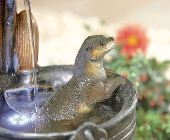 Bathing Otters Self Contained Water Feature