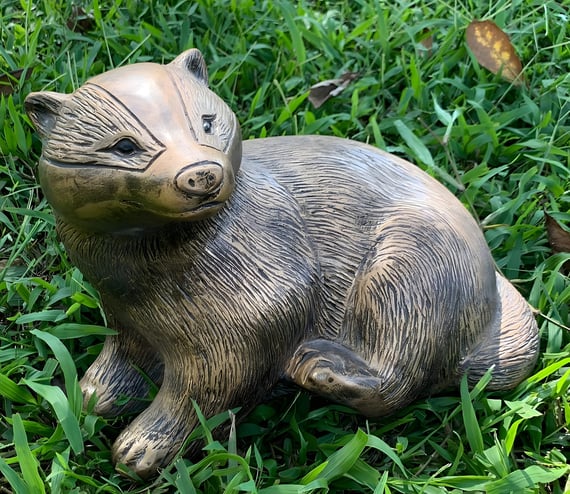 Badger Garden Ornament in Bronze Finish