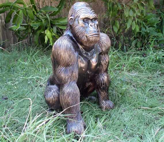 Large Gorilla Garden Ornament in Bronze - Original