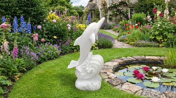 Leaping Dolphin Garden Ornament