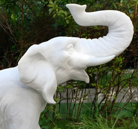 Roaring Elephant Garden Statue