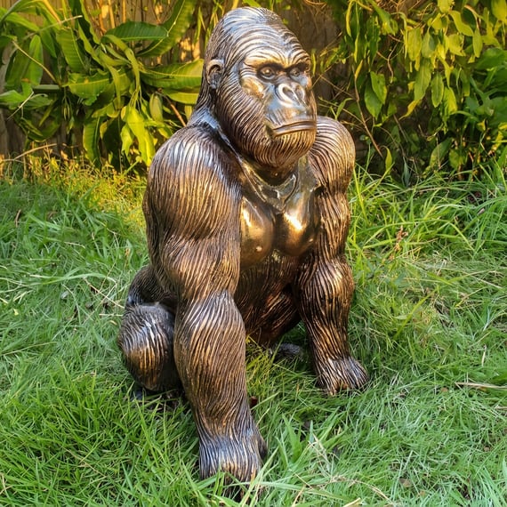 Small Gorilla Garden Ornament in Bronze