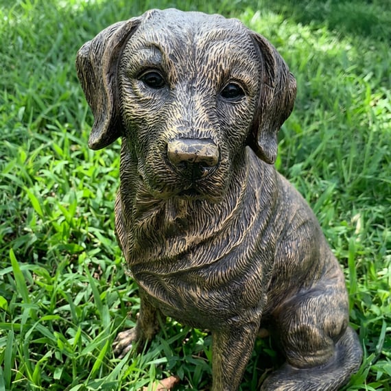Small Labrador Garden Ornament in Bronze Finish