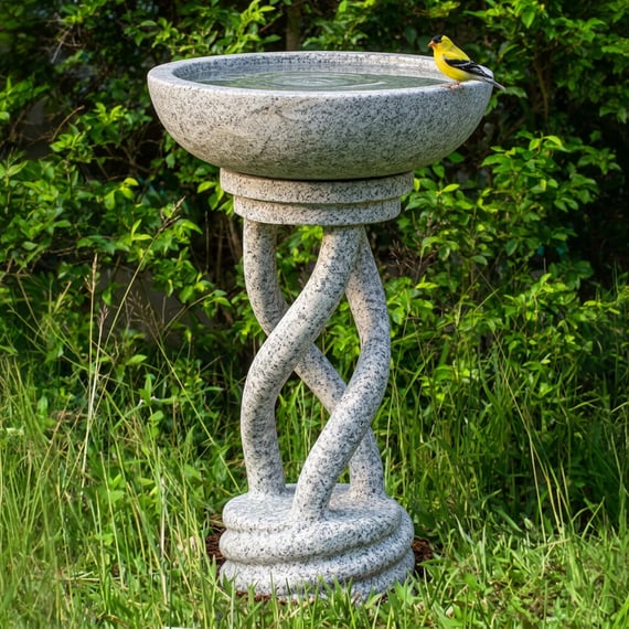 Spiral Bird Bath in Granite