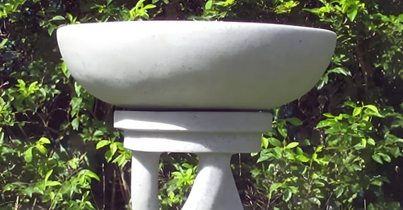 Spiral Stone Bird Bath in Granite