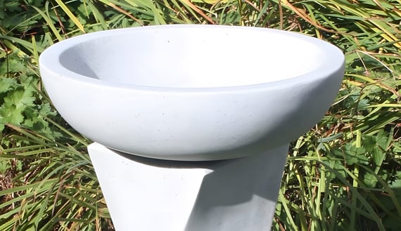 Twisted Granite Garden Bird Bath Ornament