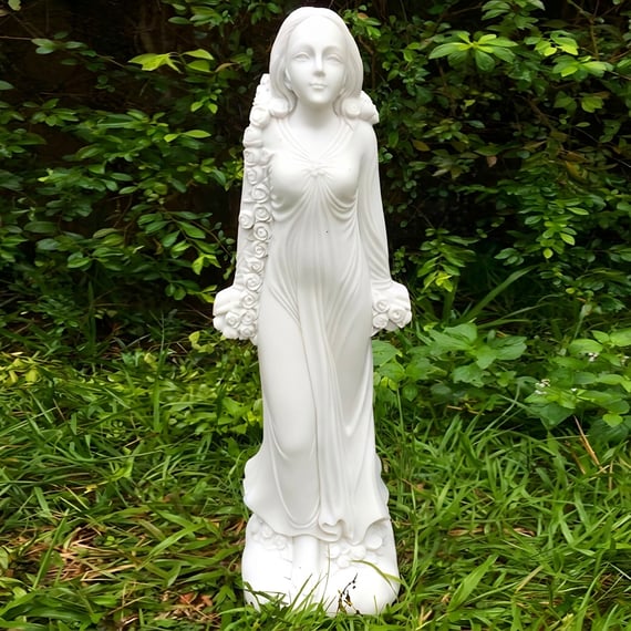 Flora Goddess of Flowers Ornament in Garden Setting