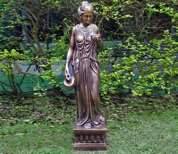 Large Hebe Goddess Garden Statue in Bronze - Original