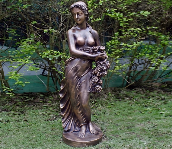 Large Iris Goddess Garden Statue in Bronze - Original