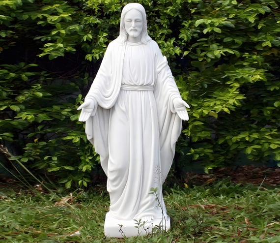 Jesus Garden Statue - White Alabaster Finish