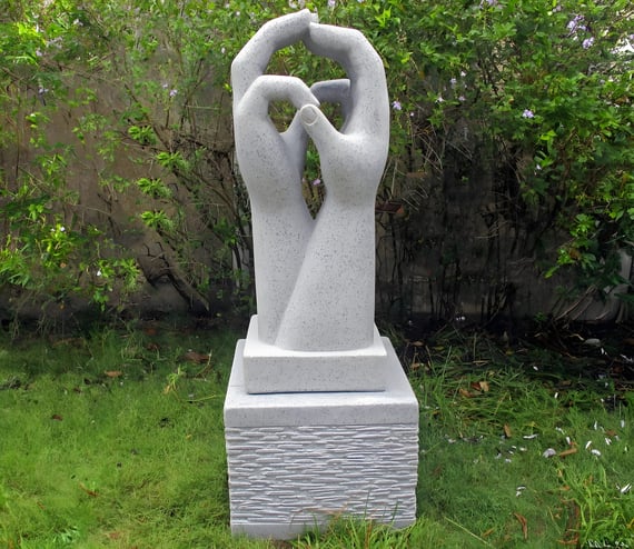 Two Hands Garden Statue in Granite