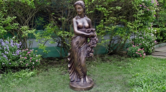 Large Iris Goddess Garden Statue in Bronze
