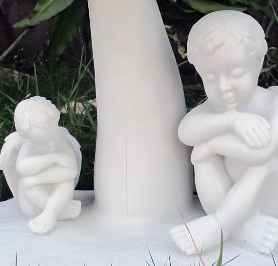 Sheltering Cherubs Garden Statue