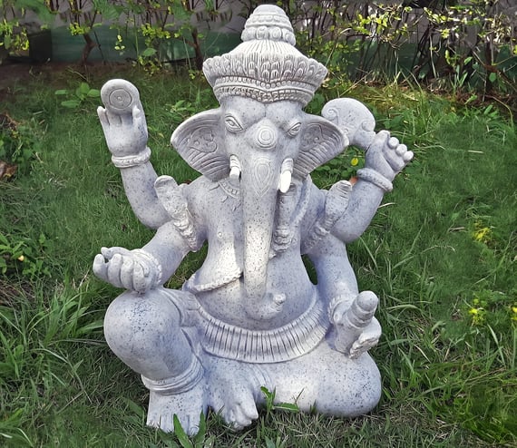 Ganesha Garden Ornament in Granite