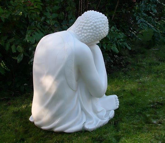 Sleeping Deity Garden Statue in White