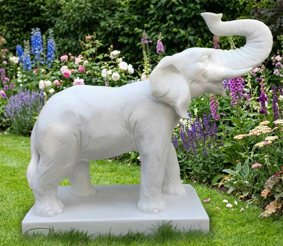 Roaring Elephant Garden Ornament