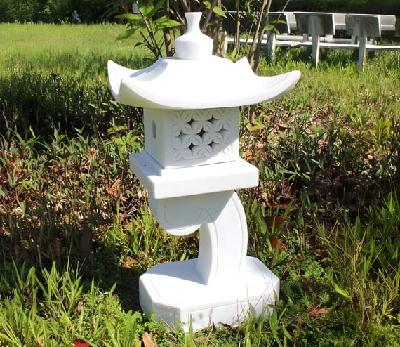 White Oriental Lantern Garden Ornament