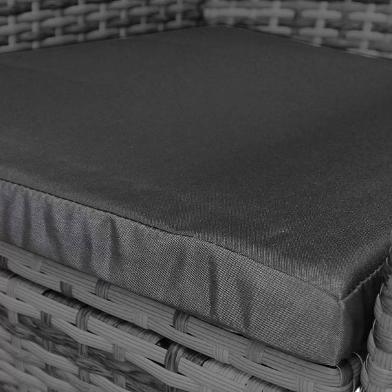 Radiant 3 Piece Rattan Bistro Set Grey Cushions