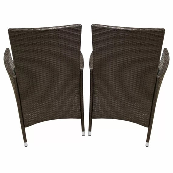 Radiant 3 Piece Rattan Dining Set Chair Backs Brown