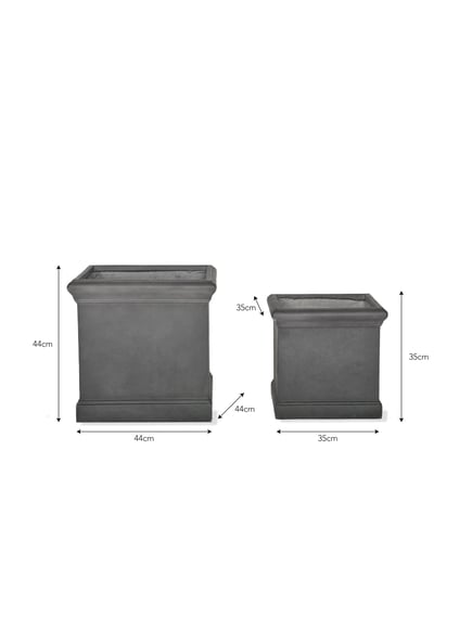 Tangmere Clay Garden Planters Dimensions