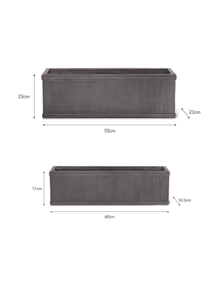 Turleigh Clay Garden Planter Set of Two Dimensions