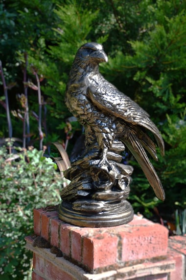 Eagle on a Rock Metal Garden Ornament - Original View