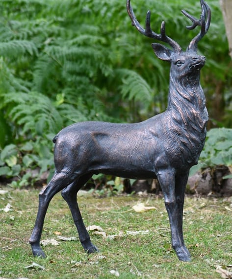 Large Elegant Stag Metal Garden Ornament