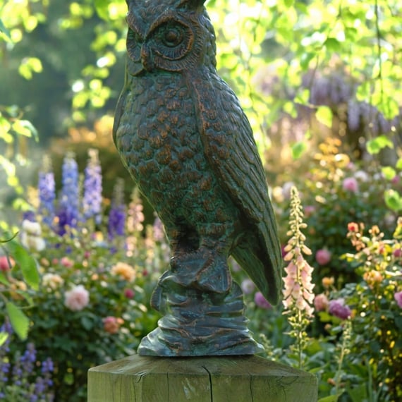 Long Eared Owl Metal Garden Ornament