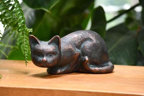 Lying Cat Metal Garden Ornament