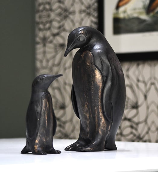 Penguin Family Metal Garden Ornament - Original Product Photo
