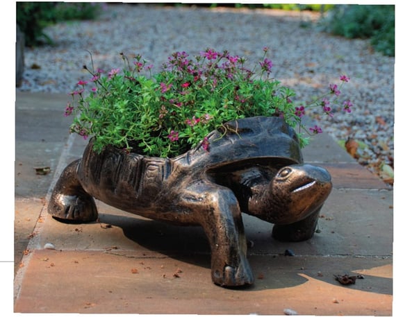 Small Tortoise Metal Garden Planter 