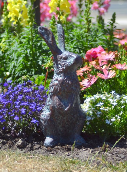 Standing Rabbit Metal Garden Ornament