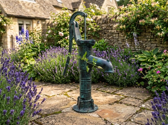Cast Iron Hand Water Pump Garden Ornament