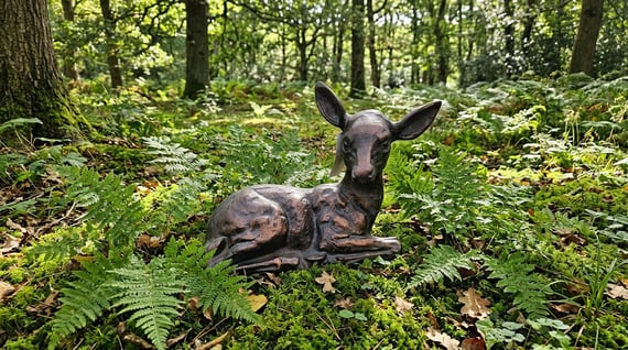 Lying Fawn Garden Sculpture Ornament